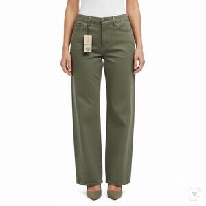 Dockers Womens Olive High Straight Pants Water-Less W29 Size 8